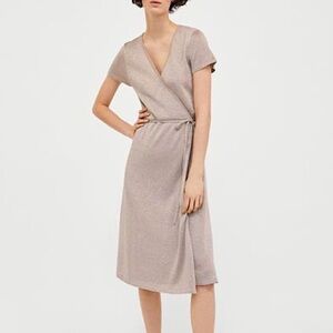 Elegant Beige Wrap Dress